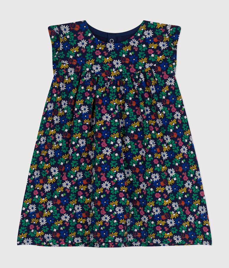 Gestreepte jurk zonder mouwen in lichte jersey voor baby's blauw/multicouleur