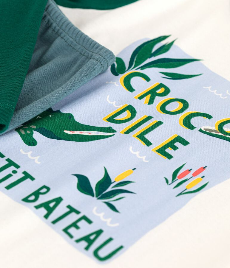 Tweekleurige katoenen pyjama voor kinderen blauw/multicouleur