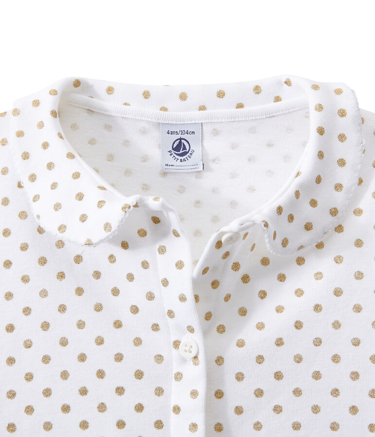 Korte meisjespyjama wit ECUME/geel DORE