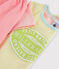 Pyjacourt rayé multicolore petite fille en côte jaune SUNNY/blanc MULTICO
