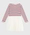 Robe enfant manches longues en coton et tulle rouge MILK/ AMARANTE