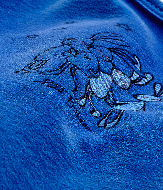 Dors bien bébé en velours bleu PERSE