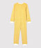 Combinaison fleurie petite fille en bouclette éponge grattée jaune OCRE/blanc MARSHMALLOW