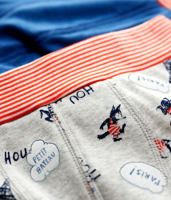 Lot de 2 boxers imprimé Paris petit garçon en coton biologique variante 1