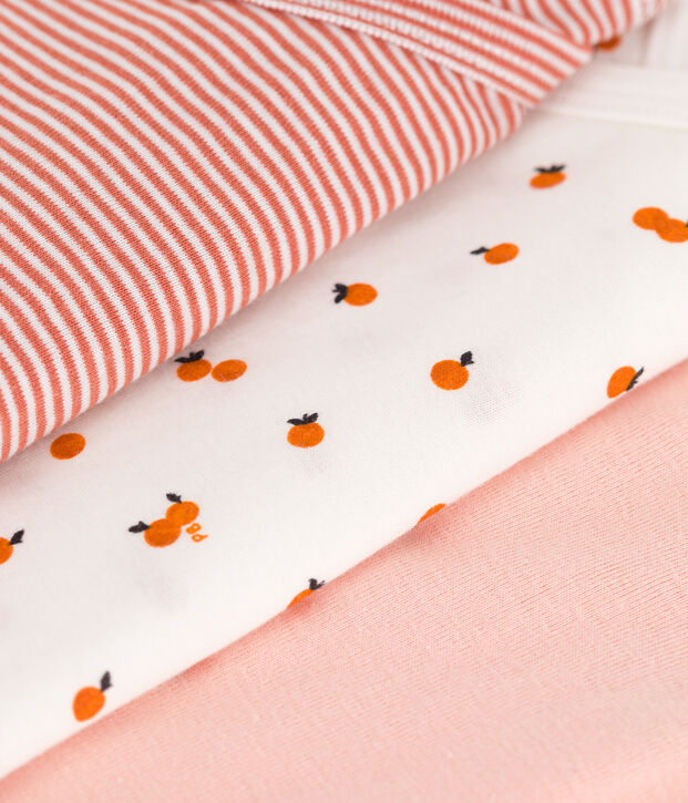 Set van 3 katoenen overslagbody's met print en korte mouwen multicouleur