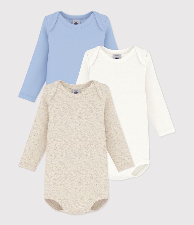 Lot de bodies manches longues en coton uni b&eacute;b&eacute; multicouleur