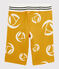 Bermuda van molton jongens kinderen geel BOUDOR/wit MARSHMALLOW