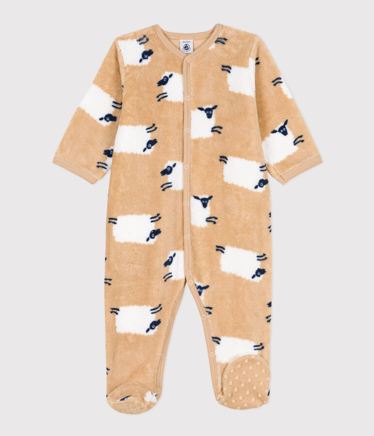 Surpyjama b&eacute;b&eacute; en polaire beige/multicouleur