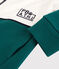 Molton jongenssweatshirt met capuchon wit MARSHMALLOW/groen PINEDE