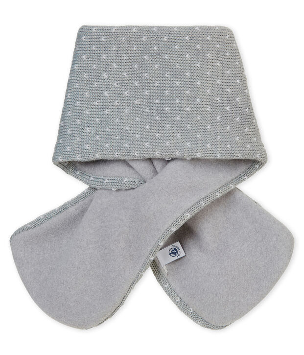 Echarpe jaquard b&eacute;b&eacute; mixte gris/blanc