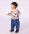 Katoenen sweatshirt met hartjesprint voor baby's beige/multicouleur