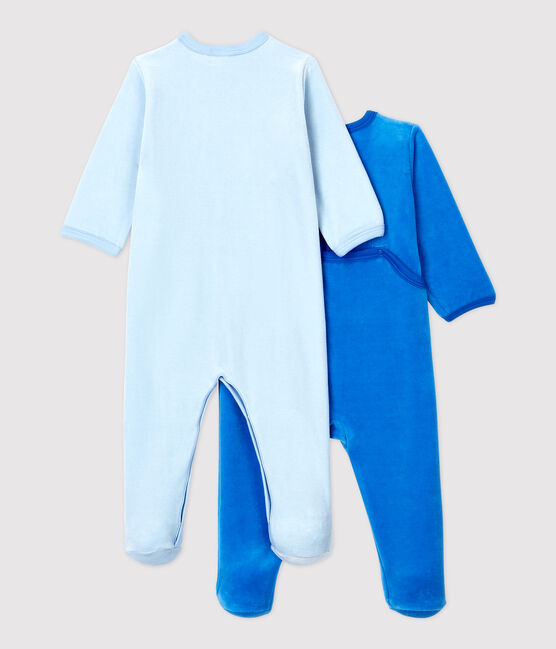 Set van 2 fluwelen babypyjama's variante 1