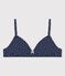Set van 2 meisjes beha's in katoen en elastaan blauw MEDIEVAL/wit MARSHMALLOW