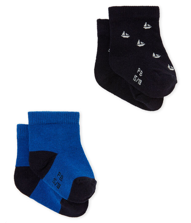 Lot de deux paires de chaussettes b&eacute;b&eacute; gar&ccedil;on multicouleur