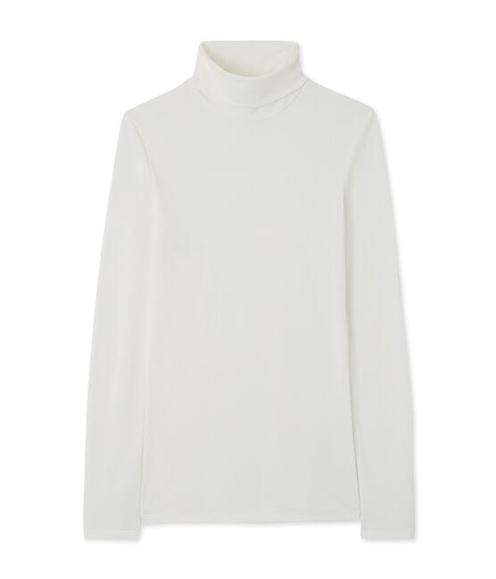 Sous-pull femme en coton léger blanc MARSHMALLOW
