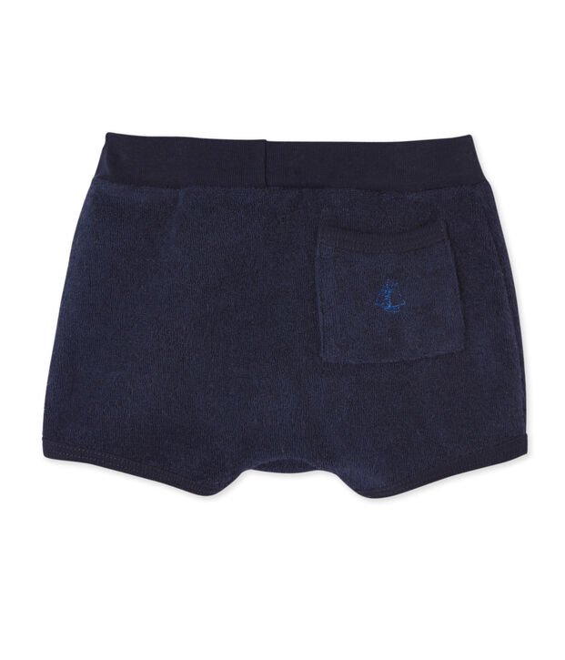 Short b&eacute;b&eacute; gar&ccedil;on en bouclette &eacute;ponge bleu