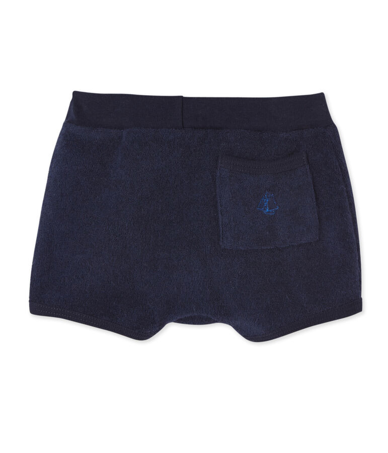 Short b&eacute;b&eacute; gar&ccedil;on en bouclette &eacute;ponge bleu