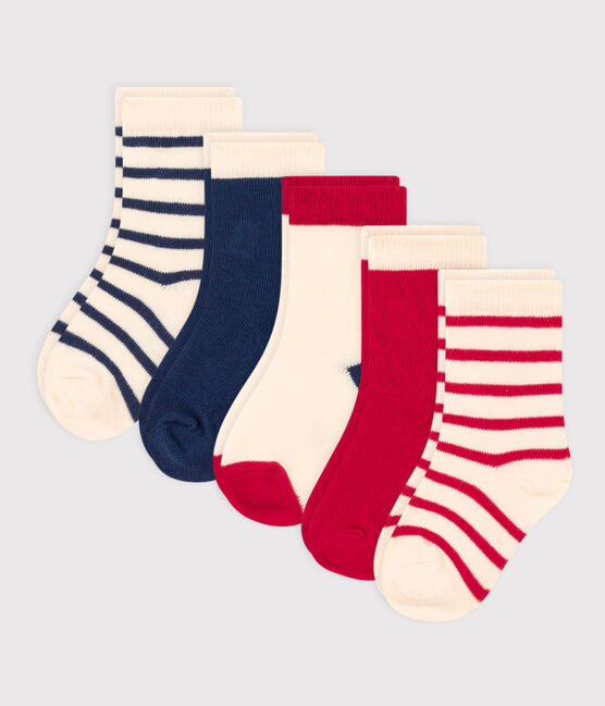 Set van 5 paar katoenen babysokken met strepen variante 1