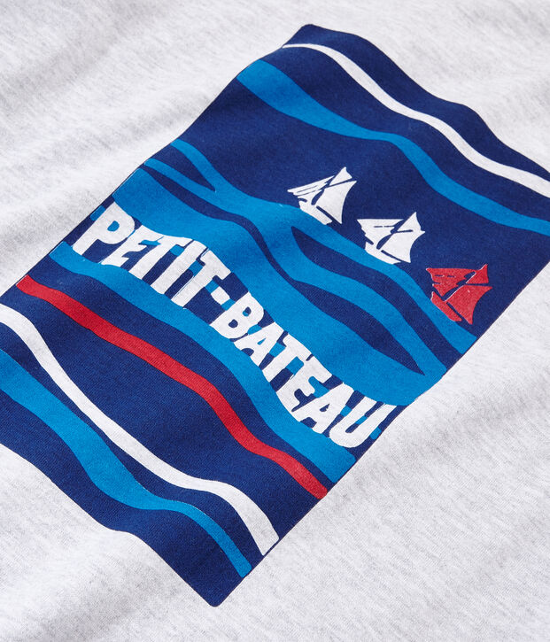 T-shirt met korte mouwen en gemengd motief. grijs