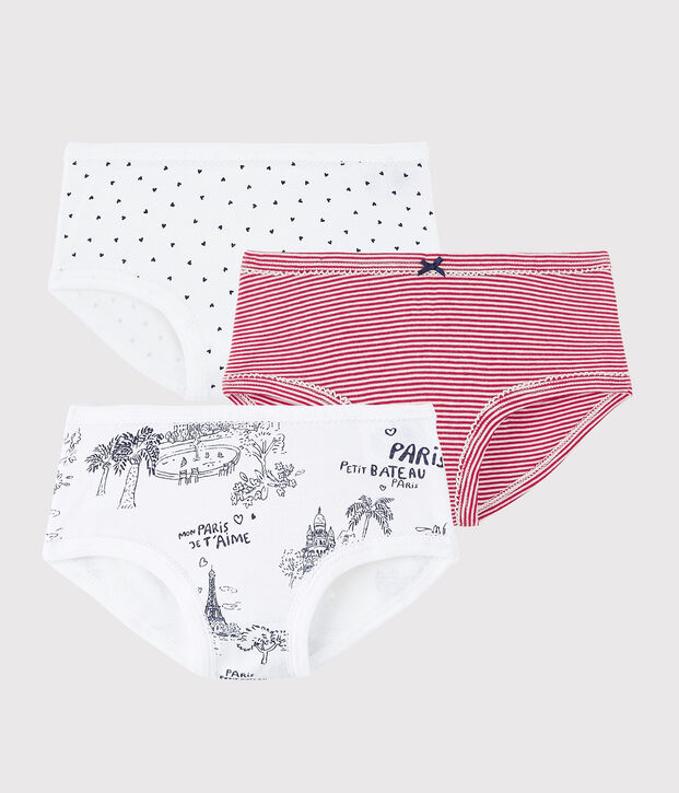 Lot de 3 culottes toile de Jouy Paris petite fille multicouleur