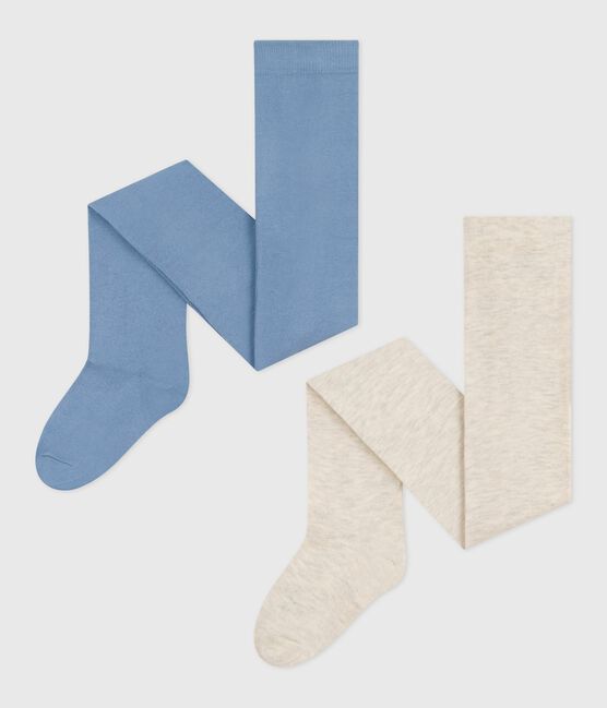Setje met 2 broekkousen van katoenjersey voor kinderen blauw ADRIATIC/ MONTELIMAR