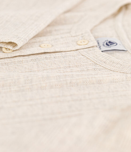 T-shirt met tuniekhals voor dames beige MONTELIMAR CHINE