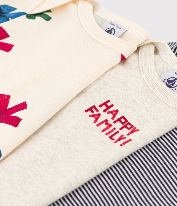 Set van 3 katoenen babybody's met lange mouwen en sterrenprint multicouleur