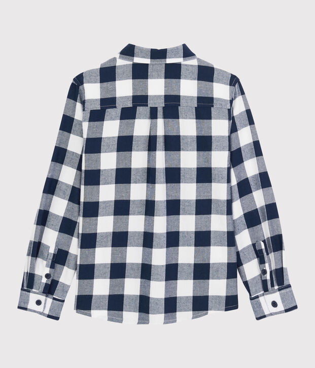 Geruit jongensshirt blauw/wit