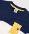 T-shirt met korte mouwen in katoen voor jongens blauw MEDIEVAL/wit MARSHMALLOW