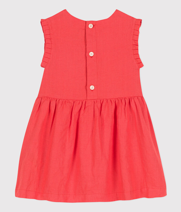 Robe sans manche b&eacute;b&eacute; en lin orange