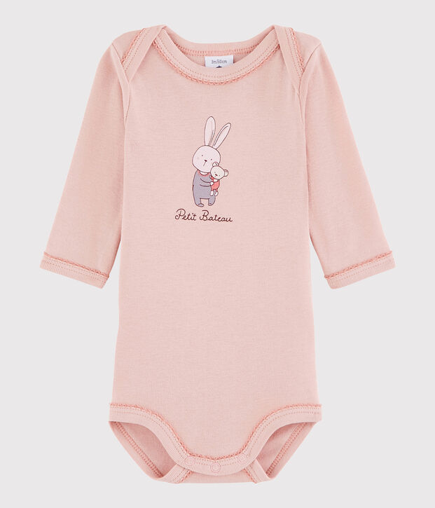 Rompertje lange mouwen babymeisje roze