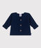 Gebreid katoenen vestje in ribbelsteek voor baby's blauw MEDIEVAL