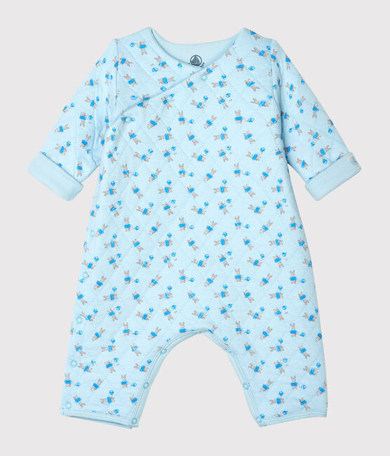 Combinaison longue bébé mixte en tubique bleu FRAICHEUR/blanc MULTICO