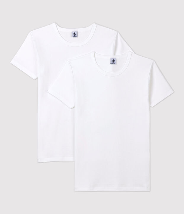 Set van witte 2 T-shirts met korte mouwen voor jongens multicouleur