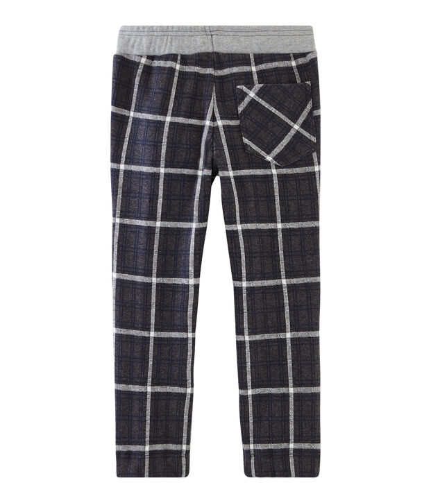 Mesh broek met ruitjes jongens grijs/blauw/wit