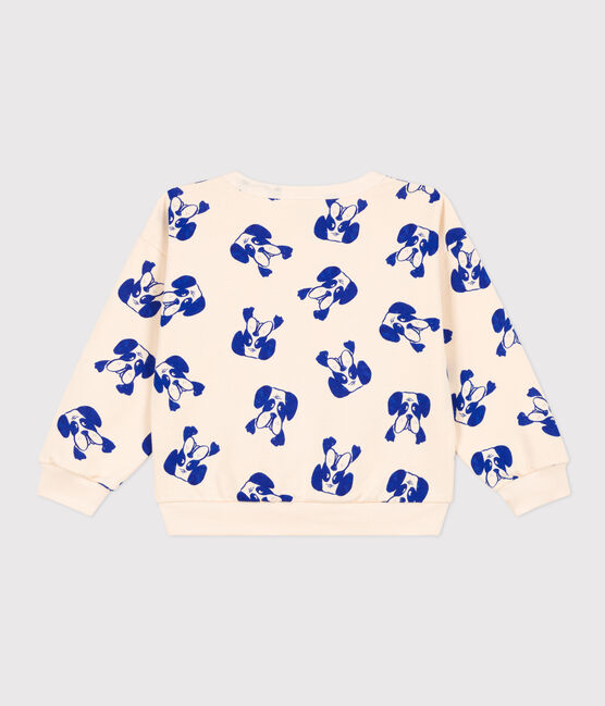 Sweatshirt bedrukt in fleece voor jongens en meisjes wit AVALANCHE/ NEWBLEU