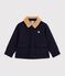 Veste esprit caban enfant en draps de laine uni bleu marine