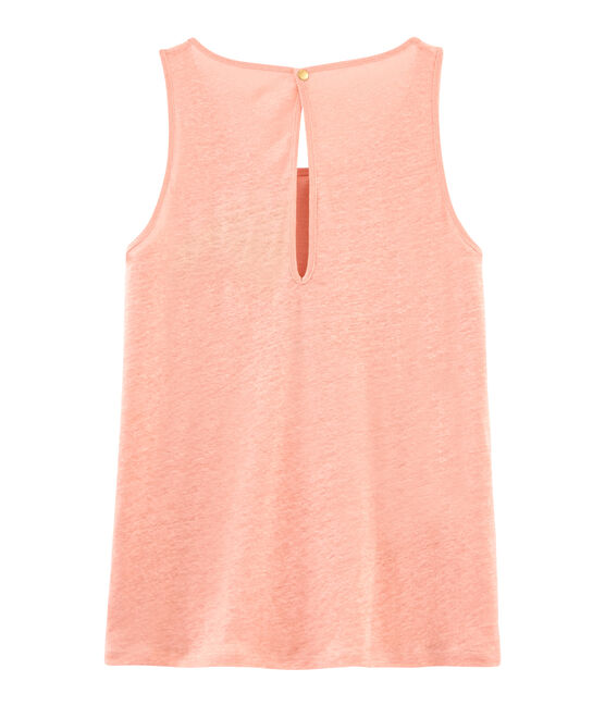 Tanktop voor vrouwen van geïriseerd linnen roze ROSAKO/roze COPPER