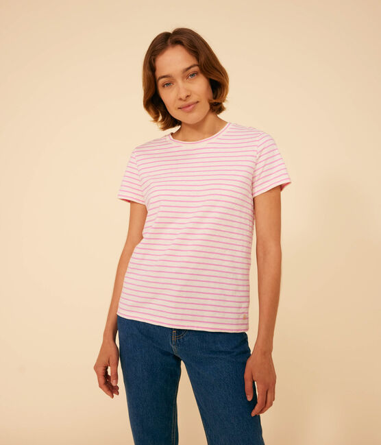 Le Droit, gestreept katoenen T-shirt met ronde hals voor dames AVALANCHE/ SHOCKING