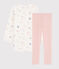 Chemise de nuit imprimé féérique petite fille en velours avec legging blanc MARSHMALLOW/blanc MULTICO