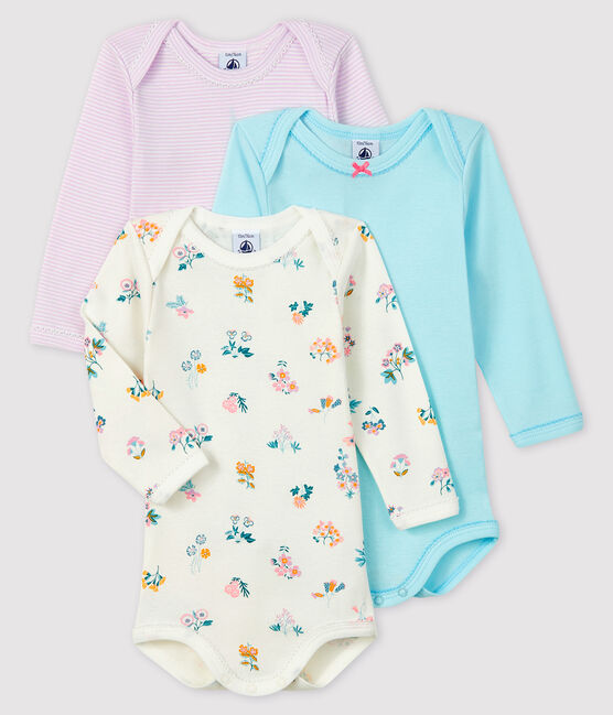 Set van 3 rompertjes met lange mouwen voor baby meisje variante 1