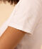 L'ICONIQUE, T-shirt voor dames met cocottesteek in katoen wit ECUME