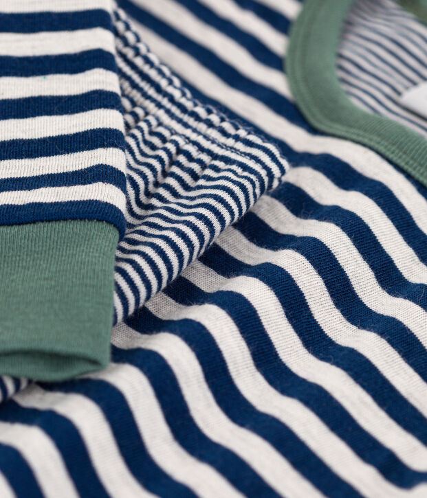 Pyjama met fijne streepjes van tubic voor kleine meisjes en jongens blauw/beige