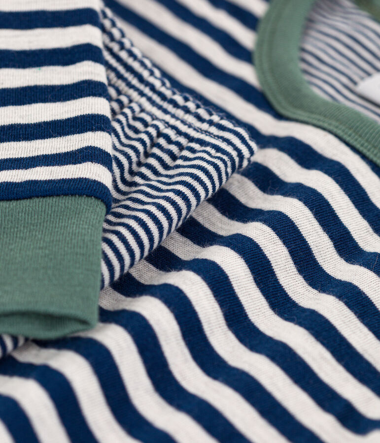 Pyjama met fijne streepjes van tubic voor kleine meisjes en jongens blauw/beige