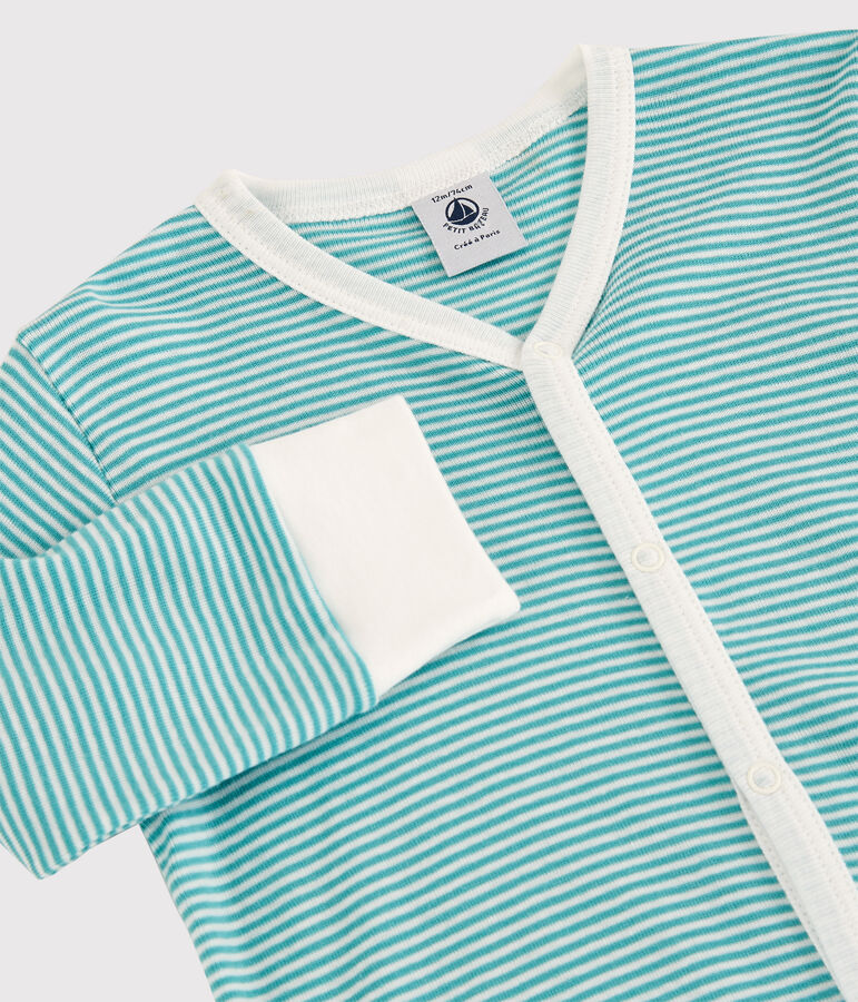 Gestreepte pyjama van katoen en lyocell blauw/wit