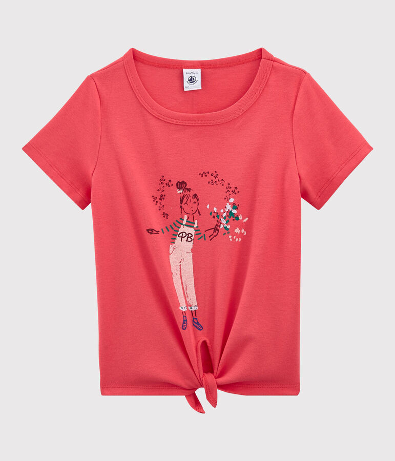 Katoenen T-shirt met korte mouwen voor meisjes roze