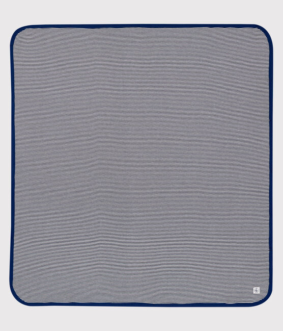Dubbelzijdige jersey anti-straling deken blauw SMOKING/wit ECUME