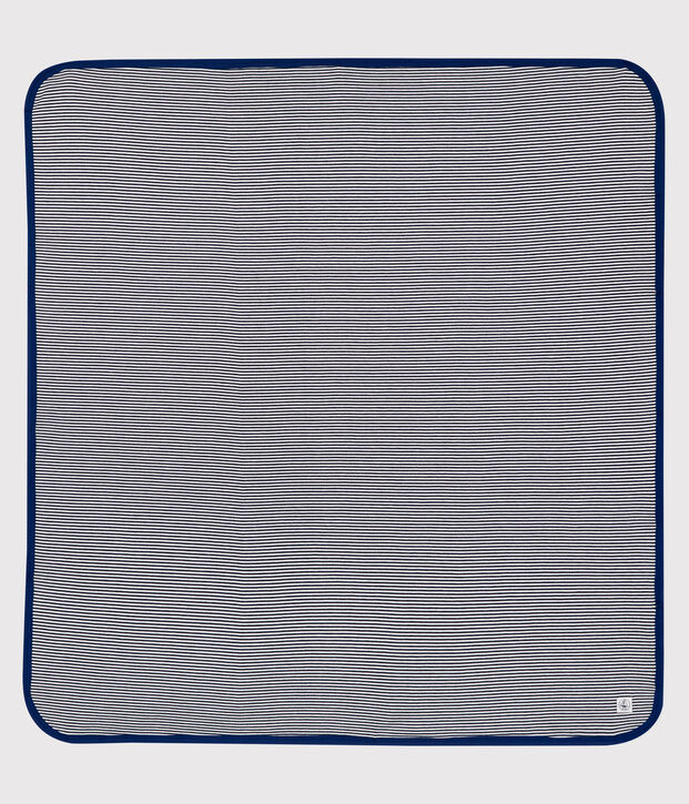 Couverture/nid d'ange anti-ondes en jersey bleu/blanc