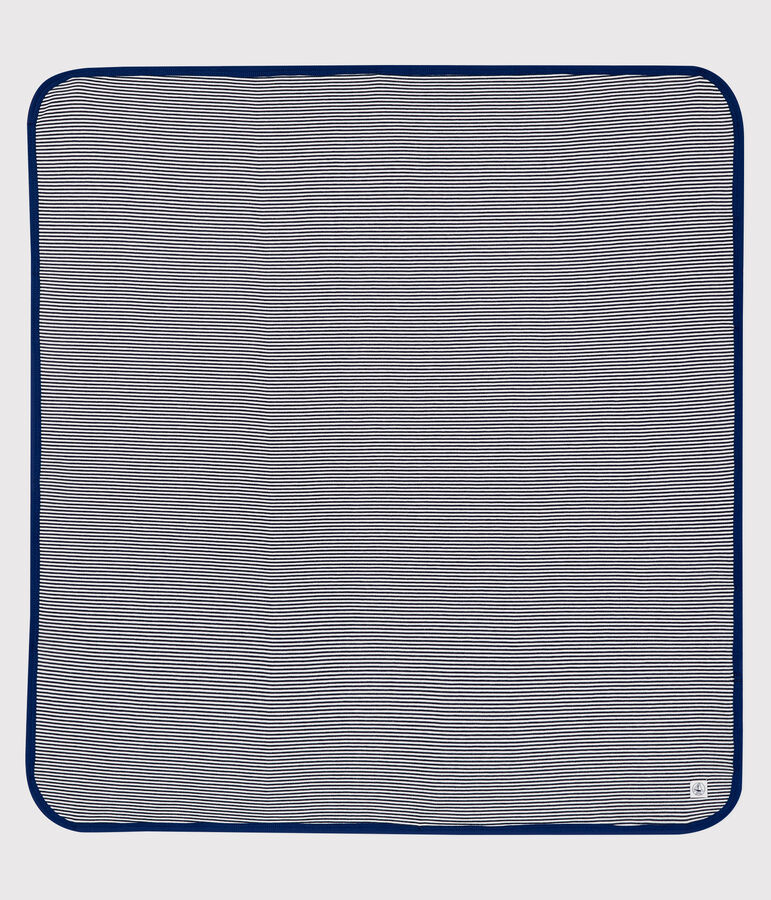 Couverture/nid d'ange anti-ondes en jersey bleu SMOKING/blanc ECUME