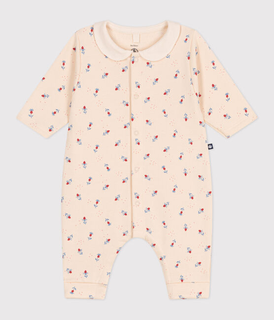 Katoenen babypakje met kraagje en bloemenprint wit AVALANCHE/ MULTICO